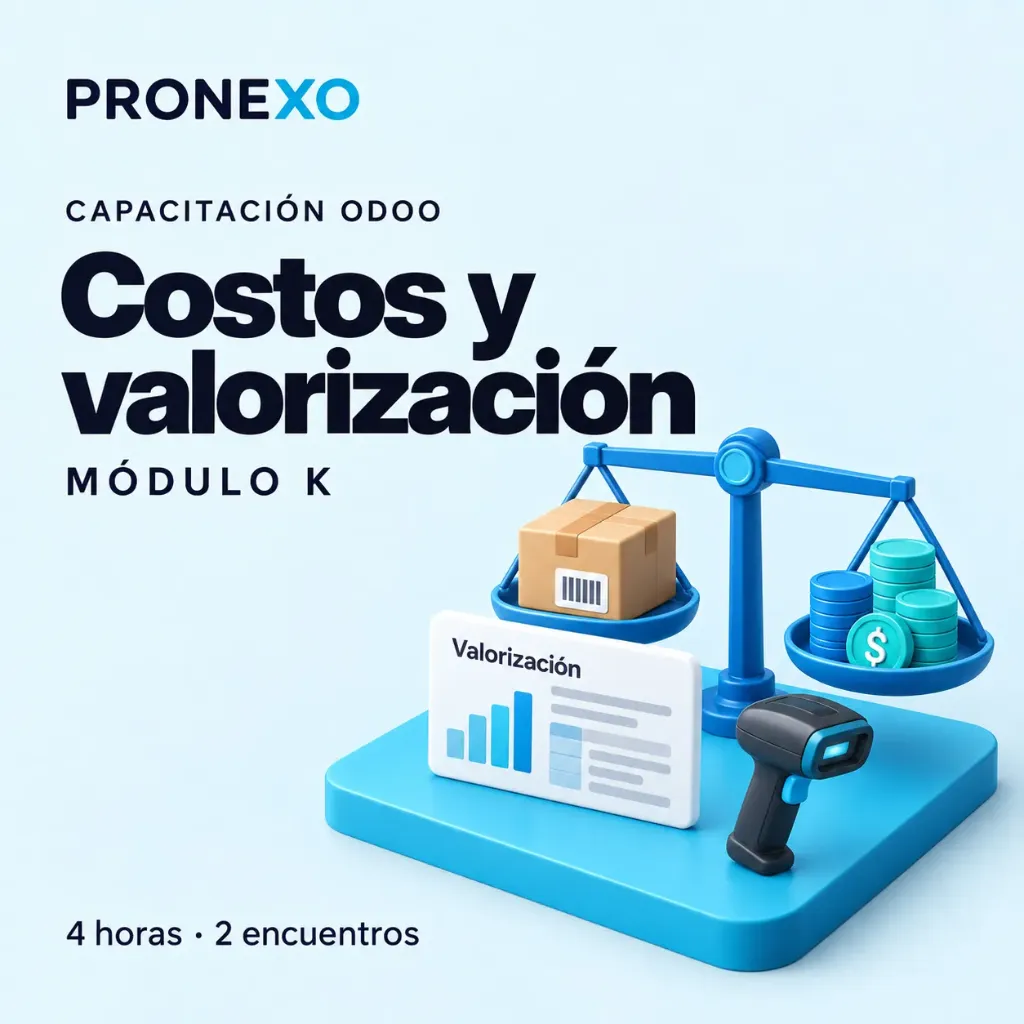 Capacitación Odoo Módulo K: Costos y valorización (4 horas / 2 encuentros)